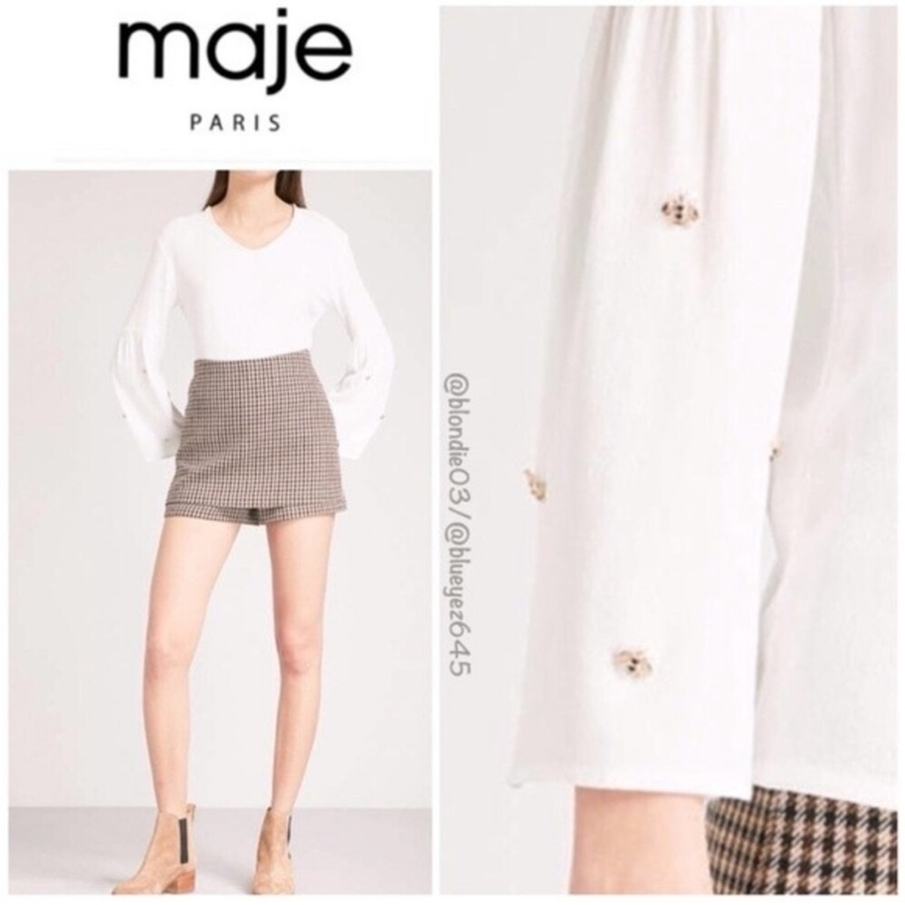 Maje “Loust” bee embellished blouse 2/M NWT